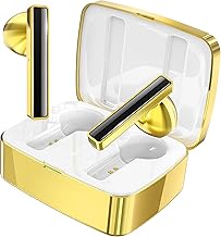 Valentine’s Day Gift for Her, Gem-Inlaid Design in-Ear Headphones, Bluetooth 5.4 Noise Cancelling Wireless Earbuds, IPX5 Waterproof Ear Buds & Earring-Style Earbuds with Luxury Gift Box, Black Agate