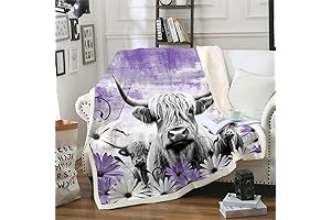 Erosebridal Purple Cow Blanket: Rustic Farmhouse Charm for a Cozy Haven