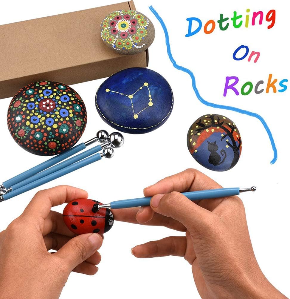 4pcs Sculpture Modeling Tools, Stylus Clay Tools, Dotting Sculpting Modeling Tools Set, Double-Ended Metal Ball, Cake Decoration Tools