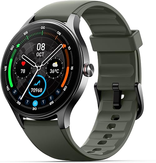 Woneligo Smart Watch for Men,1.57inch AMOLED Touchscreen Fitness Watch for iPhone &amp; Android,Heart Rate/Sp02/Sleep Monitor,...