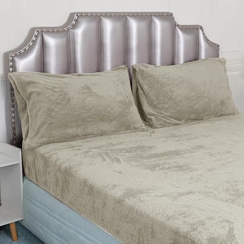Miniatura 8 de Marquess Sábana bajera de forro polar ultrasuave y acogedora con bolsillos extra profundos, calidez acogedora de felpa, 1 sábana bajera de forro