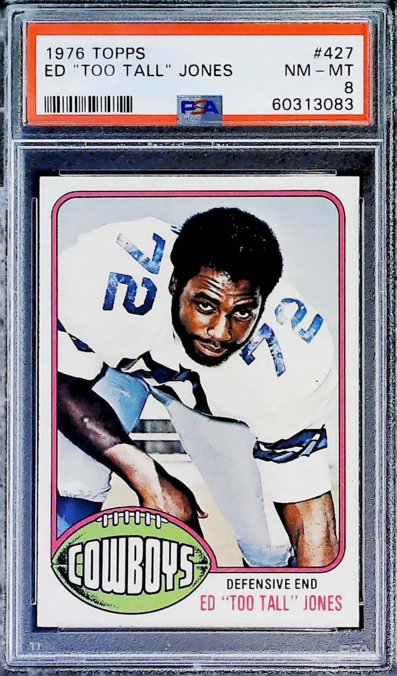 1976 Topps Football #427 Ed "Too Tall" Jones Dallas Cowboys PSA 8 NM-MT Trading Card