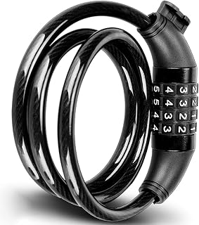 BIENKA Mountain Bike Lock Bicycle Anti-Theft Lock Portable Combination Lock Electric car Battery car Motorcycle Fixed car Lock,110cm Lock