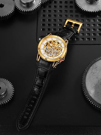 FORSINING Waterproof Automatic Men Big Face Watch Powerful Exotic Tourbillion Skeleton Watch
