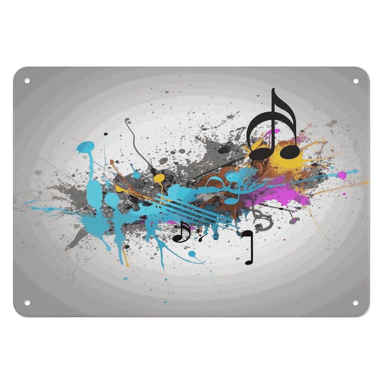 Fekiloot Style Musical With Spray Wall Decor Iron Painting Metal Sign