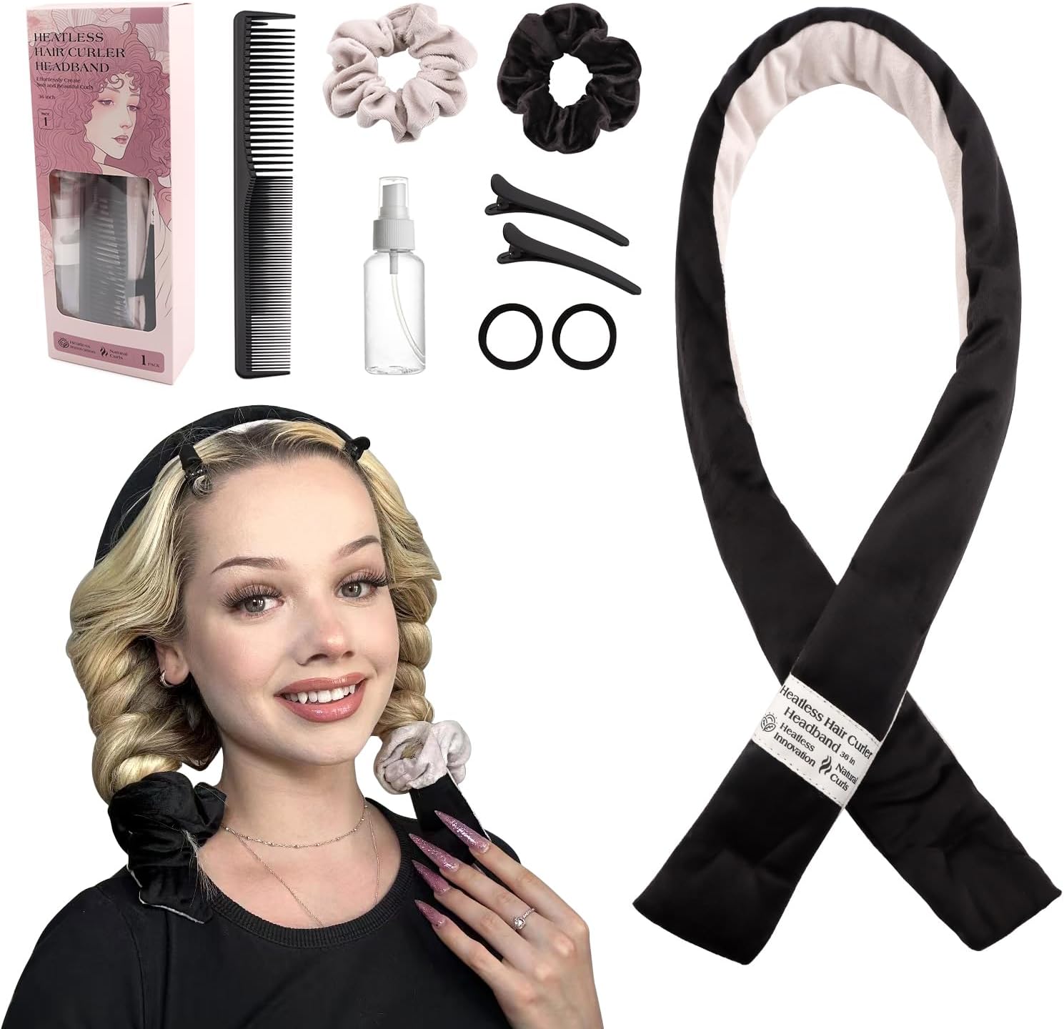 heatless hair curling ribbon