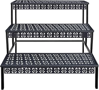 3 Tiers Metal Plant Stand,Rectangular Ladder Flower Pots Outdoor, Indoor...