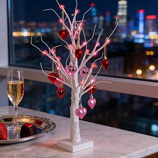 Valentine's Day Lights 60cm Romantic Centerpiece with Heart Ornaments