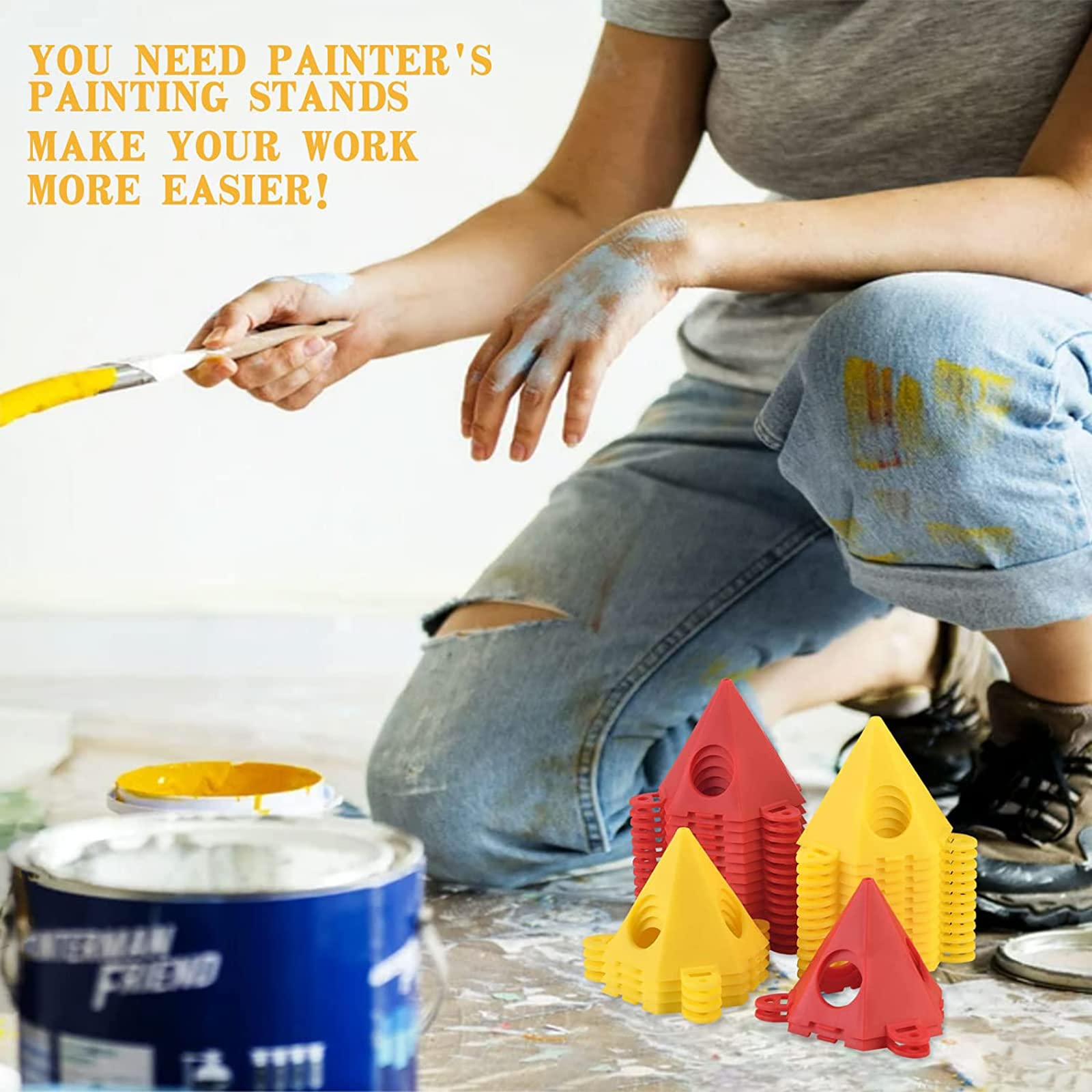 30 Stück Blaue Pyramidenständer - Dreieckige Malständer Für Leinwand & Möbel