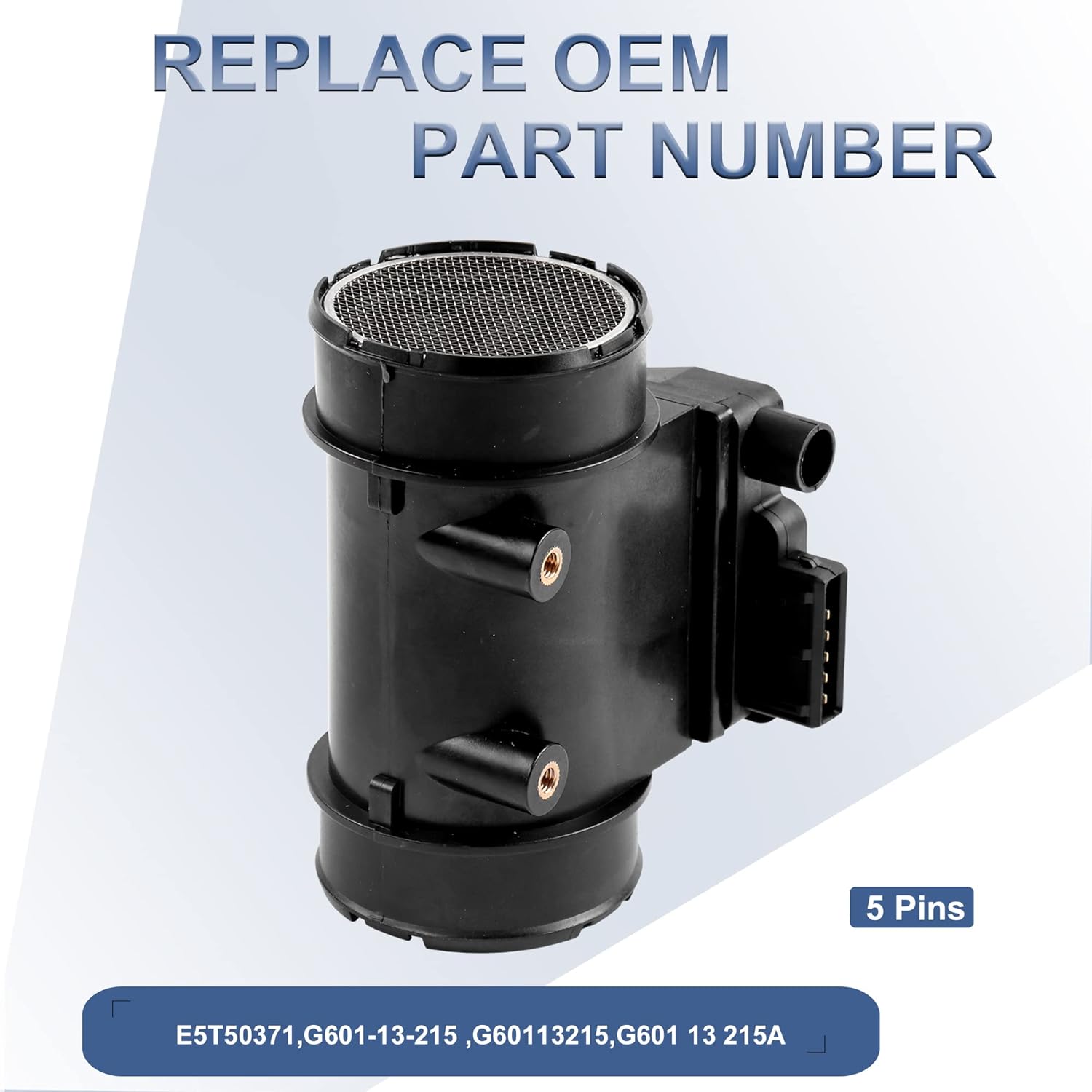 MOSTPLUS Direct Replacement Mass Air Flow Sensor Meter MAF E5T50371 G601-13-215 Compatible with 1991-1994 Mazda B2200 B2600 Mpv