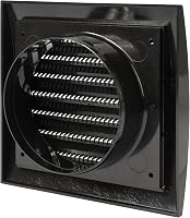 Vent Systems 100 mm Fekete Szellőzőrács - Szárítógép, Fürdőszoba, Kültéri/Beltéri Légkivezető Takaró, Elszívó Rendszer, ABS Anyag, Könnyen S 9