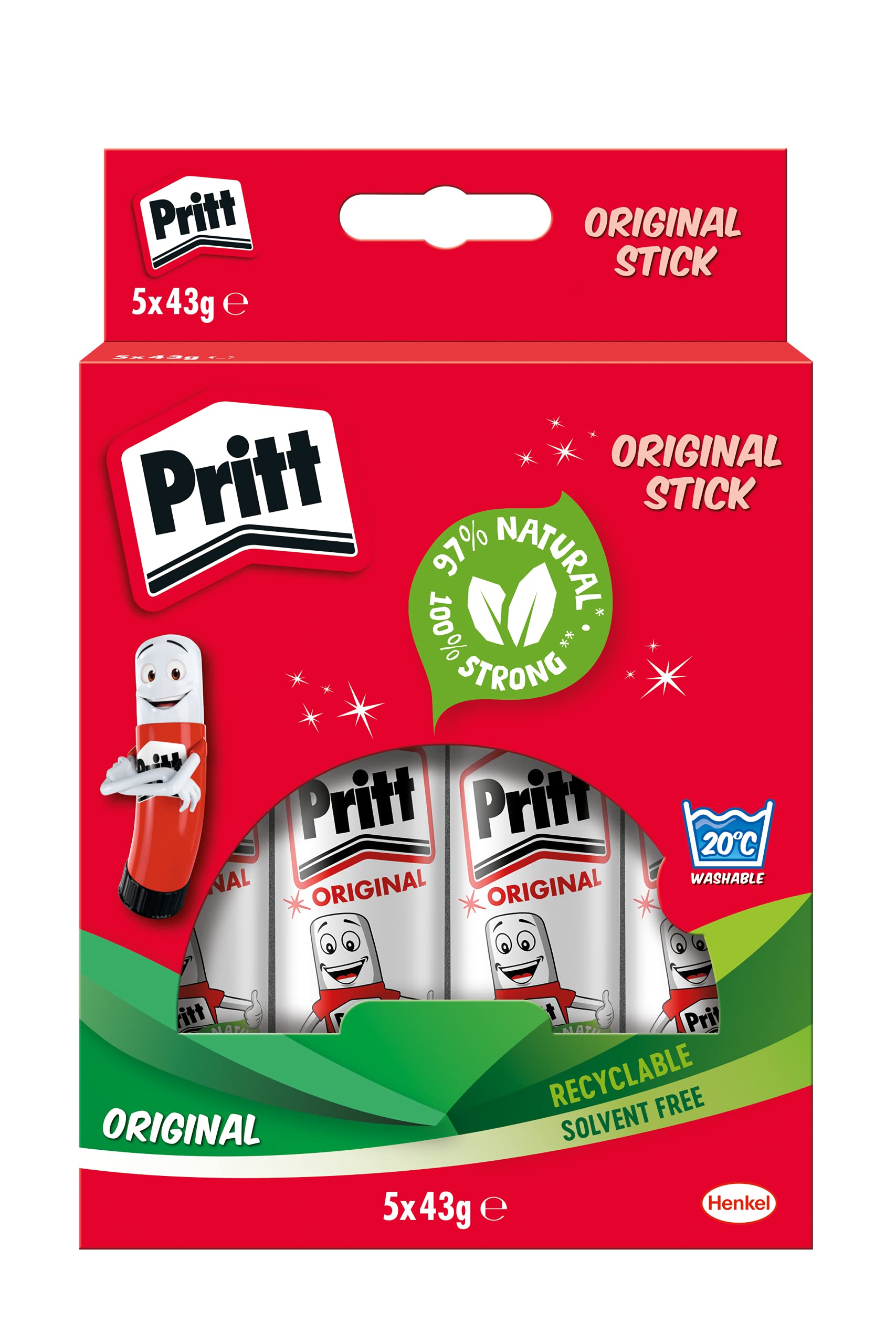 Pritt Glue Stick, Safe & ChildFriendly Craft Glue for Arts & Crafts