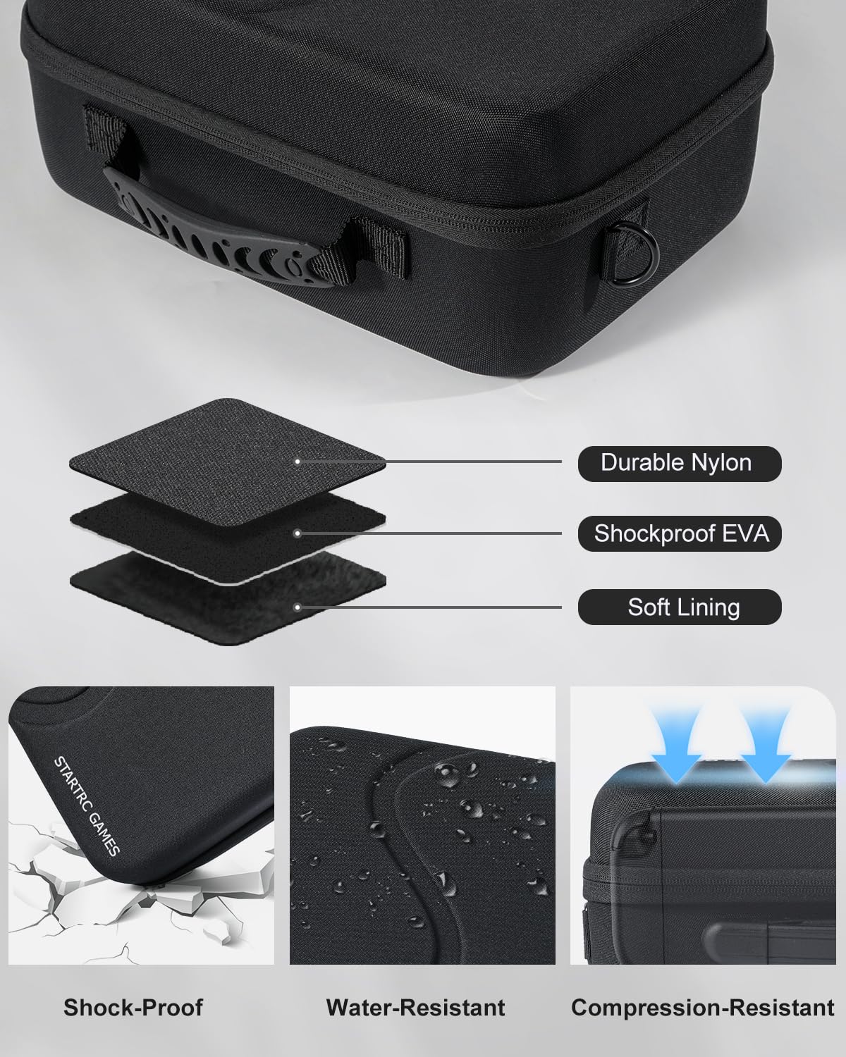 [Upgraded Compact]Carrying Case for Nintendo Switch 2 All in One Case with Dock, Hard Shell Portable Travel Carry Bag for Switch 2, Pro Controller, 18 Game Cards and Other Accessories (Black) - Image 5