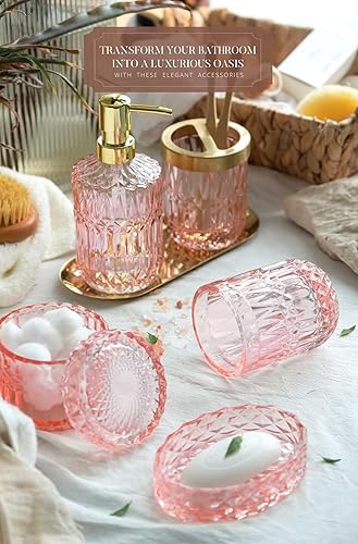 Vista 17 de EMPO Juego de 6 accesorios de vidrio transparente para baño