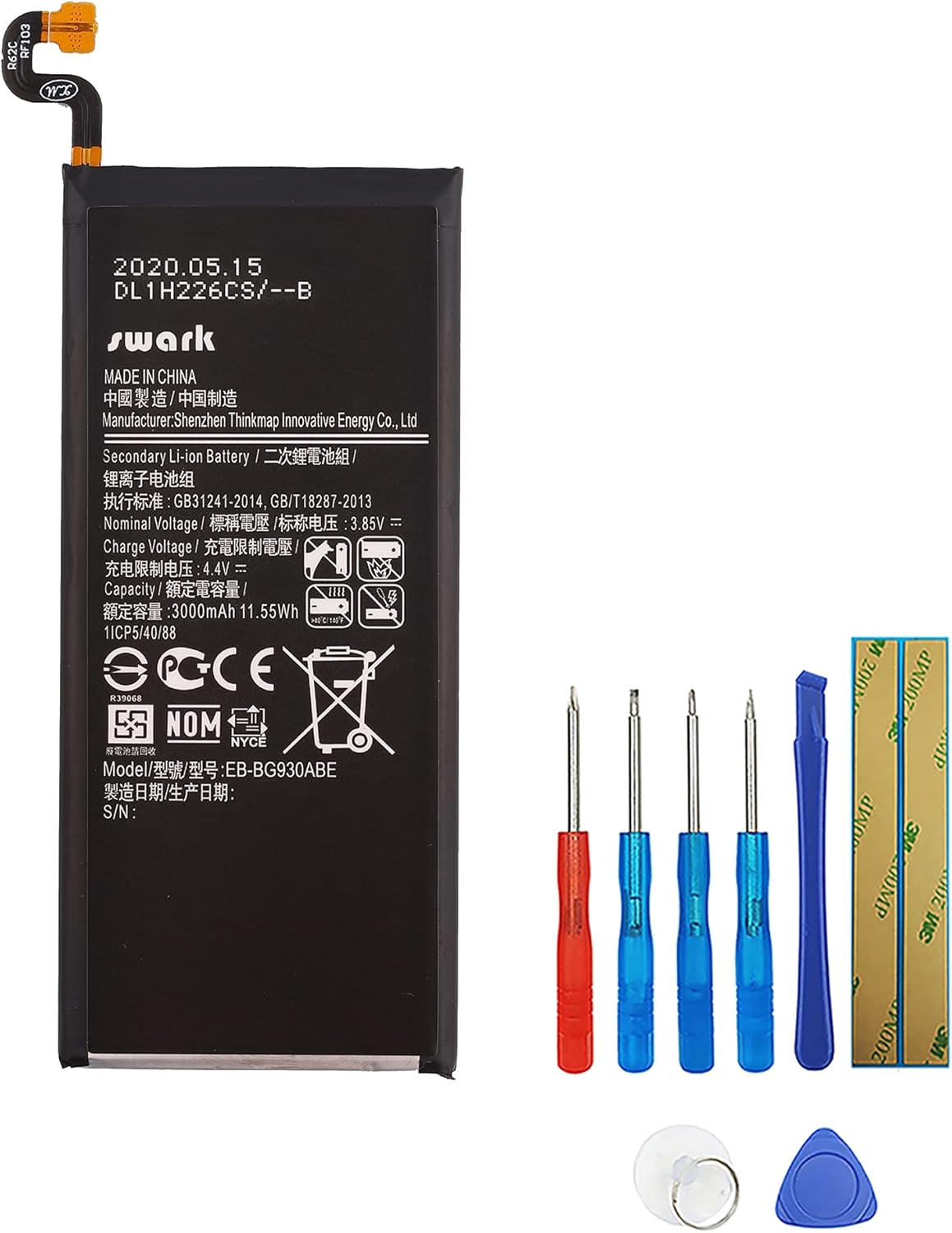 Swark EB-BG930ABE - Batería de repuesto compatible con Samsung Galaxy S7 SM-G930 G930V G930A G930T G930P G930F + Herramientas