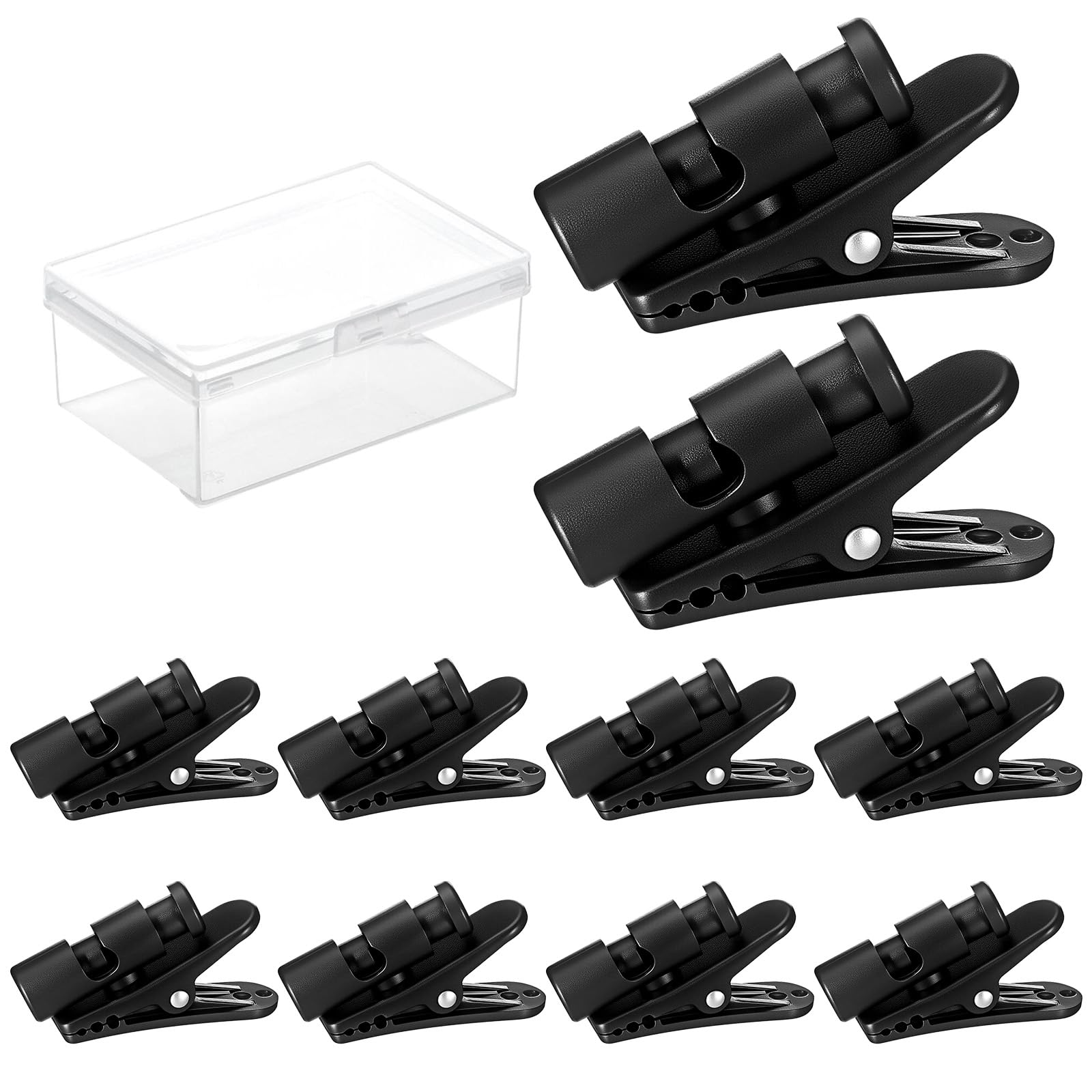 10 sztuk klipsów do słuchawek, uchwyt na kabel słuchawkowy, klipsy do słuchawek, mocowanie 2-4 mm do słuchawek dousznych, kabli do słuchawek dousznych, klipsów do ubrań (czarne)