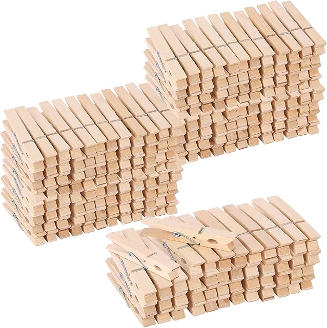 100pcs Hardwood Clothes Pegs Heavy Duty Spring Wooden Laundry Pegs for Clothes Pictures Hanging