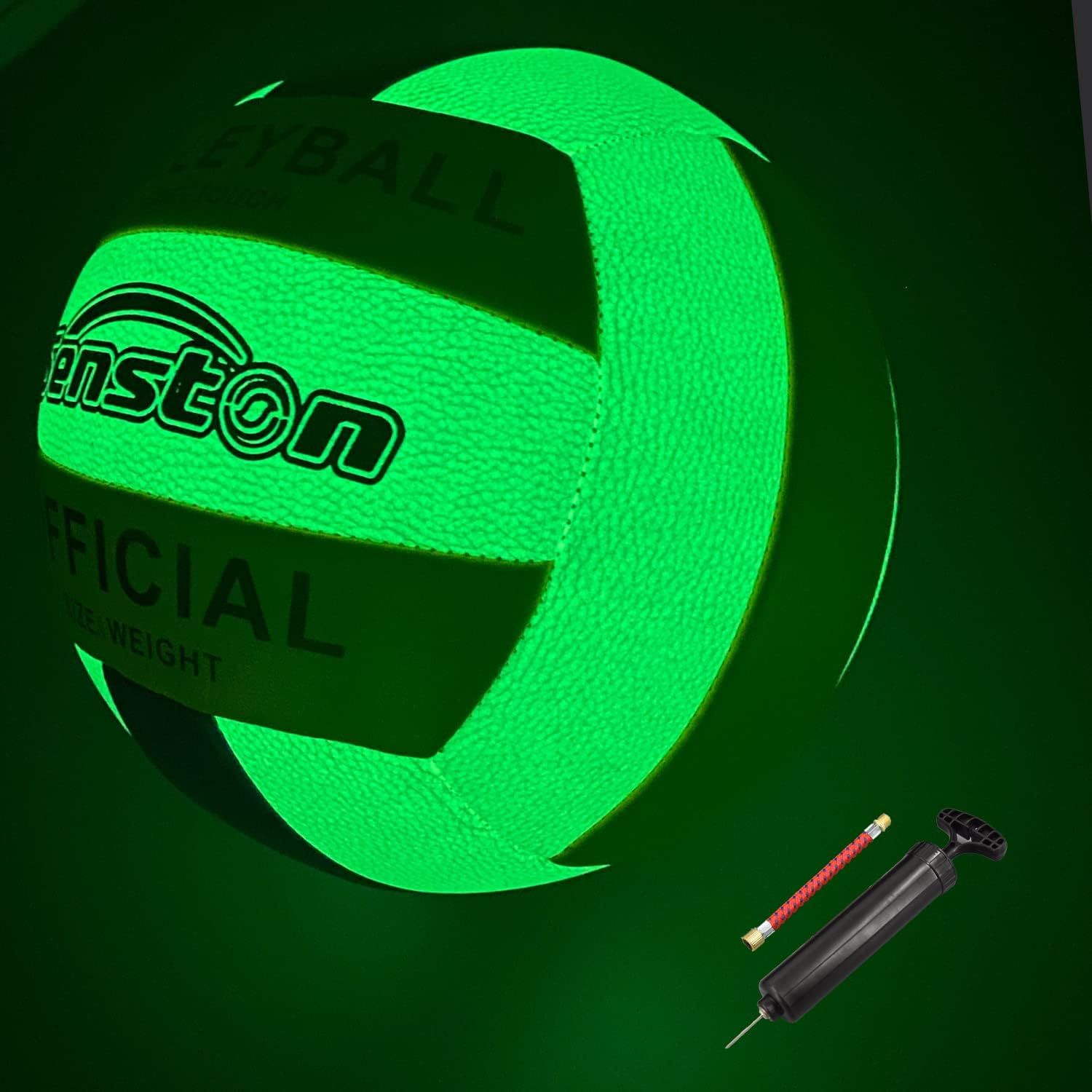 Senston Glow in The Dark Volleyball Size 5, Glowing Leather Volleyball