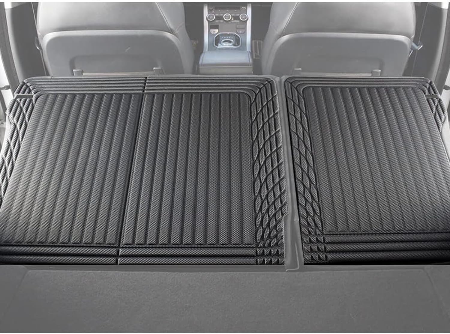TripleAliners Vehicle Mat Universal Fit Trunk Cargo Liner All Weather Protection XPE Material Seat Back Protector Trim-to-Fit Compatible with Most Cars SUV Sedan (Trunk Mat)