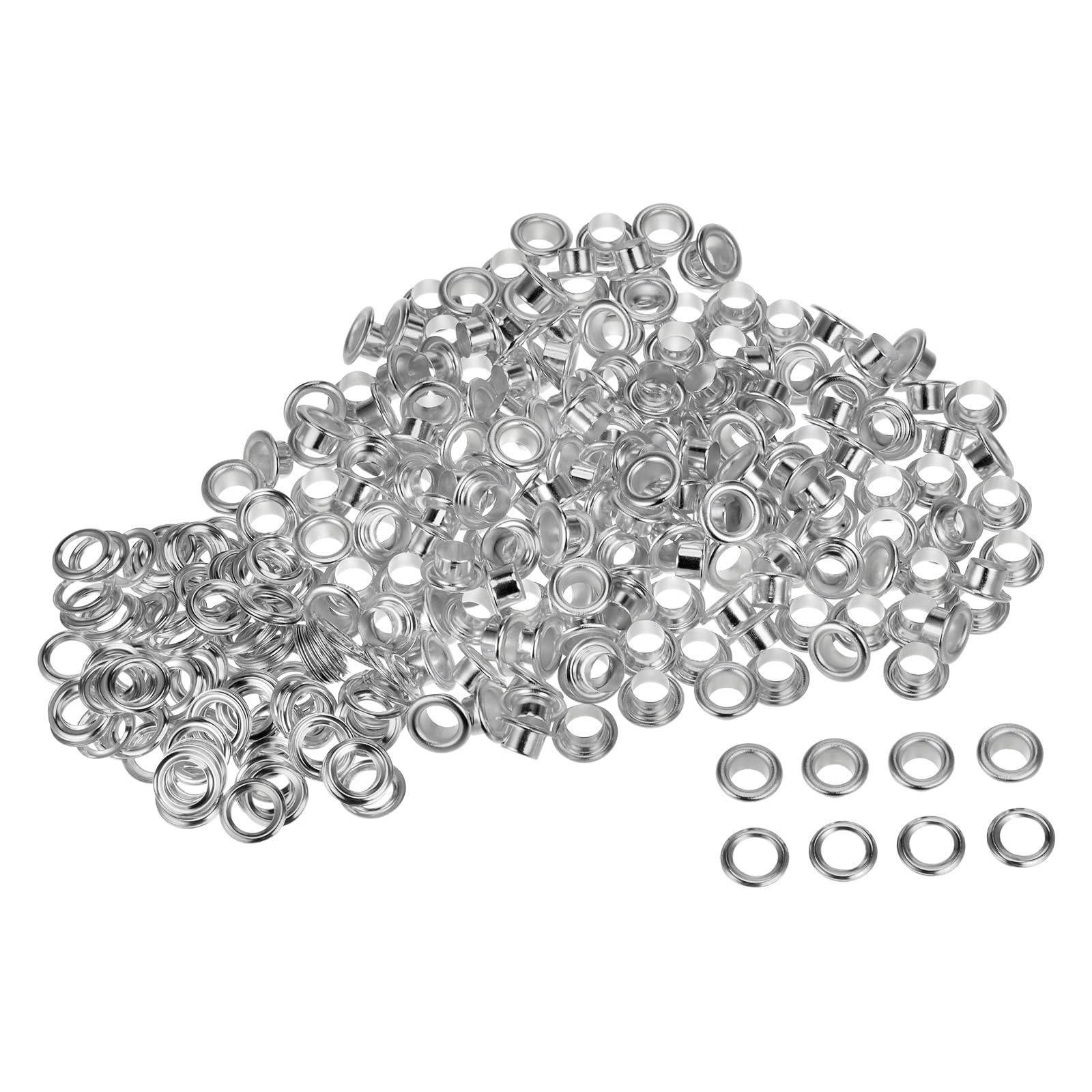 TA-VIGOR 6mm 1/4 Inch Grommets Kit Metal Eyelets with Washers Silver 300pc