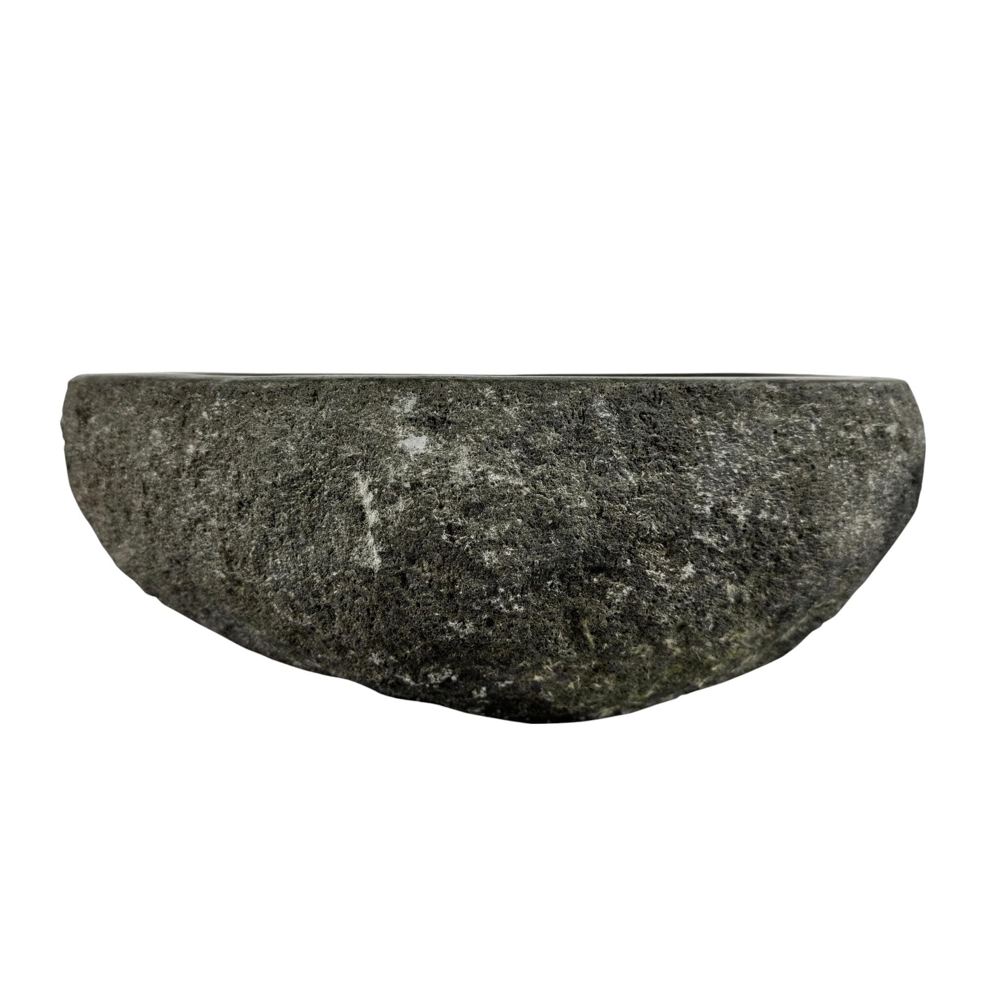Lavabo Ovale en Pierre de Rivière - Pierre Naturelle - Évier de salle de bain - Vasque à Poser de Toilette - Brillant - Lave-mains moderne (Gris, 40-45x30-35cm)