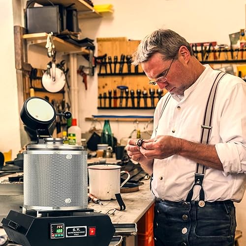 Miniatura 5 de RIEDHOFF Horno de fusión de oro de 3+2.2 lbs, horno de fusión eléctrico digital de 2100  1400 W, kit de fusión de oro para chatarra de fundición