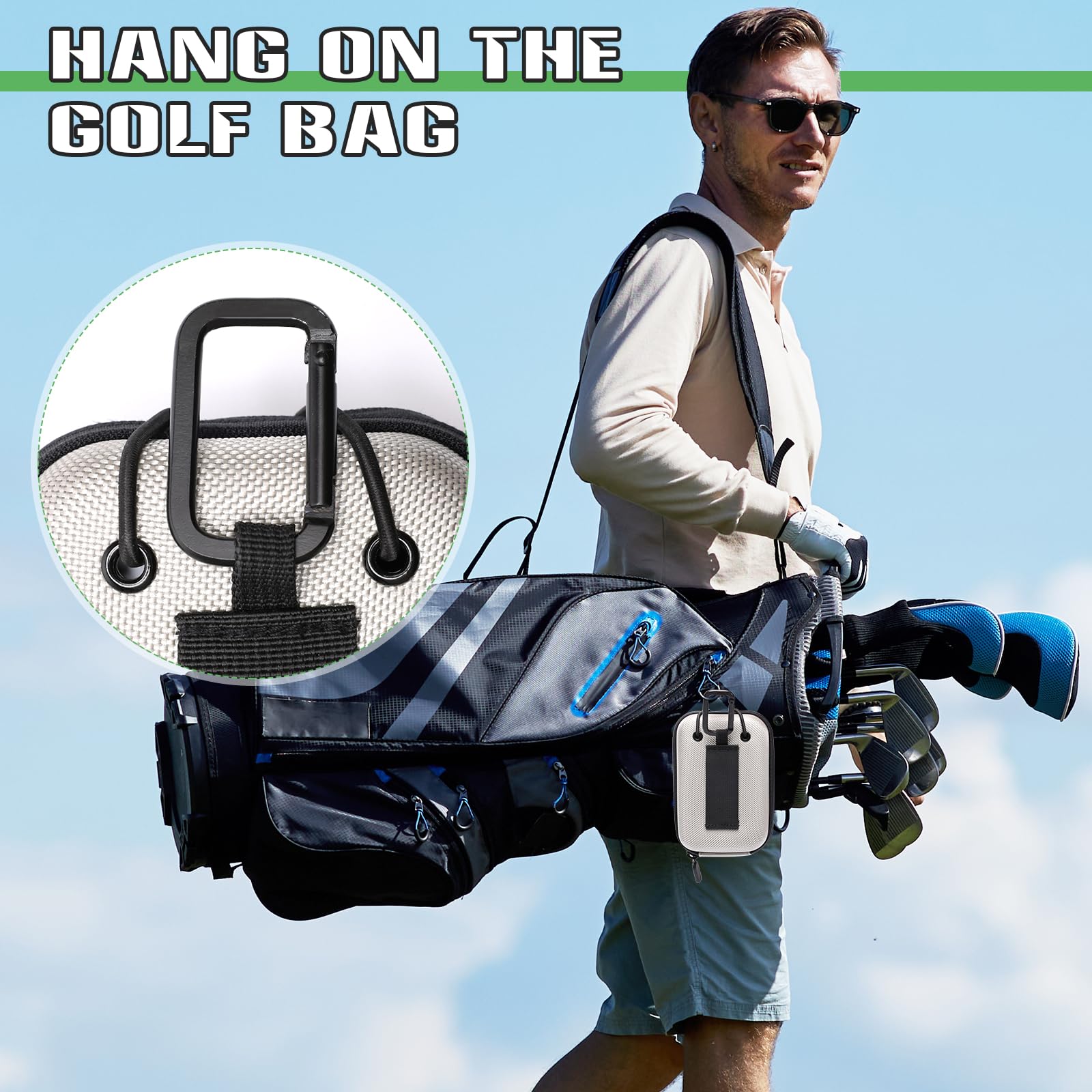 Windspeed Coque rigide pour télémètre de golf avec boucle, pochette universelle pour télémètre de golf, Gris + noir., 14x9.5x4.5cm, Portable