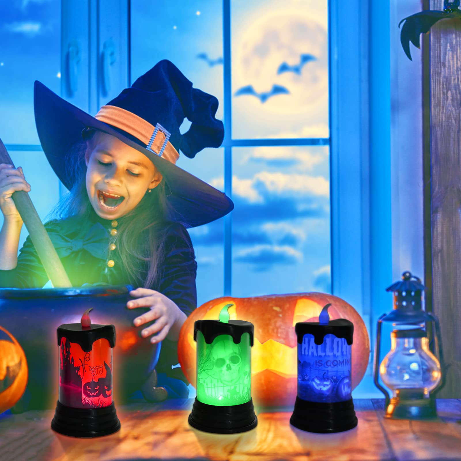 Lot De 3 Bougies LED Sans Flamme Vacillantes Avec Télécommande Et Minuterie, à Intensité Variable, Fonctionne Avec Piles, Bougies électriques Pour Thanksgiving, Halloween, Récolte D'automne