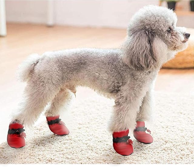 Foto 5 de 5 de YAODHAOD Zapatos de Perro, Protectores de Patas de Perro, cálidos, cómodos, con Suela Suave, Antideslizantes