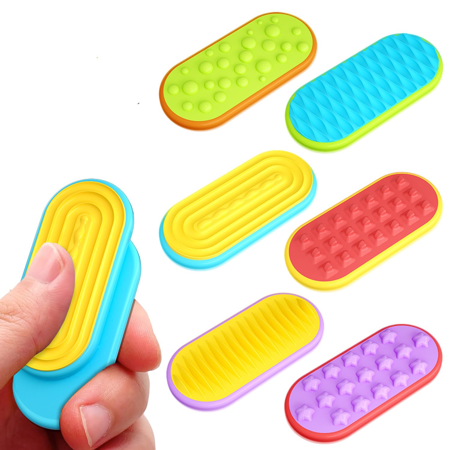 Sensory Magnet Fidget Toys for Kids Adults: Silicone Magnetic Sliders Stress Fidgets for Anxiety Relief, Autism, Magnet Silent Toys for Office Desk, Travel, Classroom, Stocking Stuffers Gifts