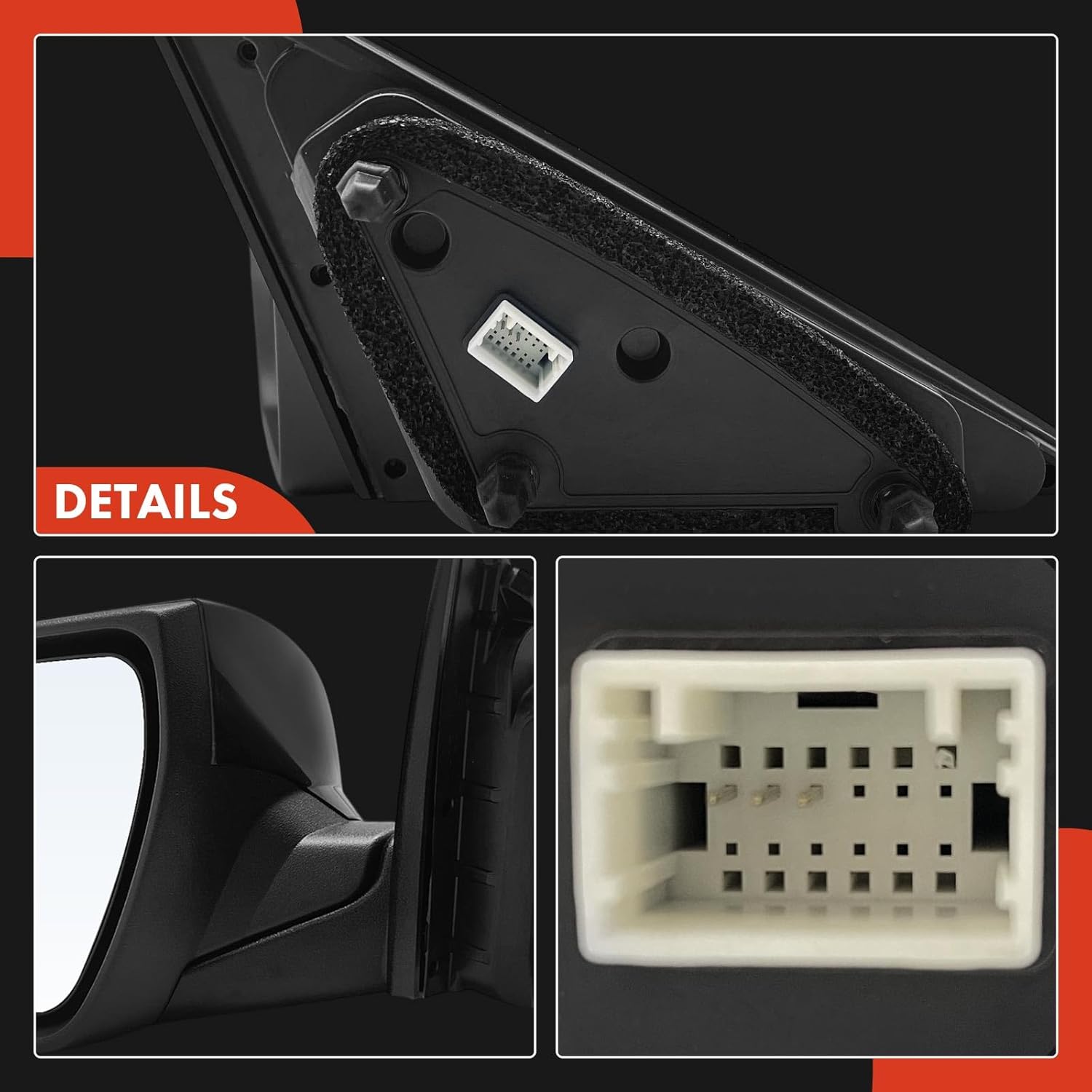 A-Premium Driver Side Power Door Mirror - Compatible with Hyundai Elantra 2021 2022 2023 - Non-Heated Manual Folding Black Outside Rear View Mirror