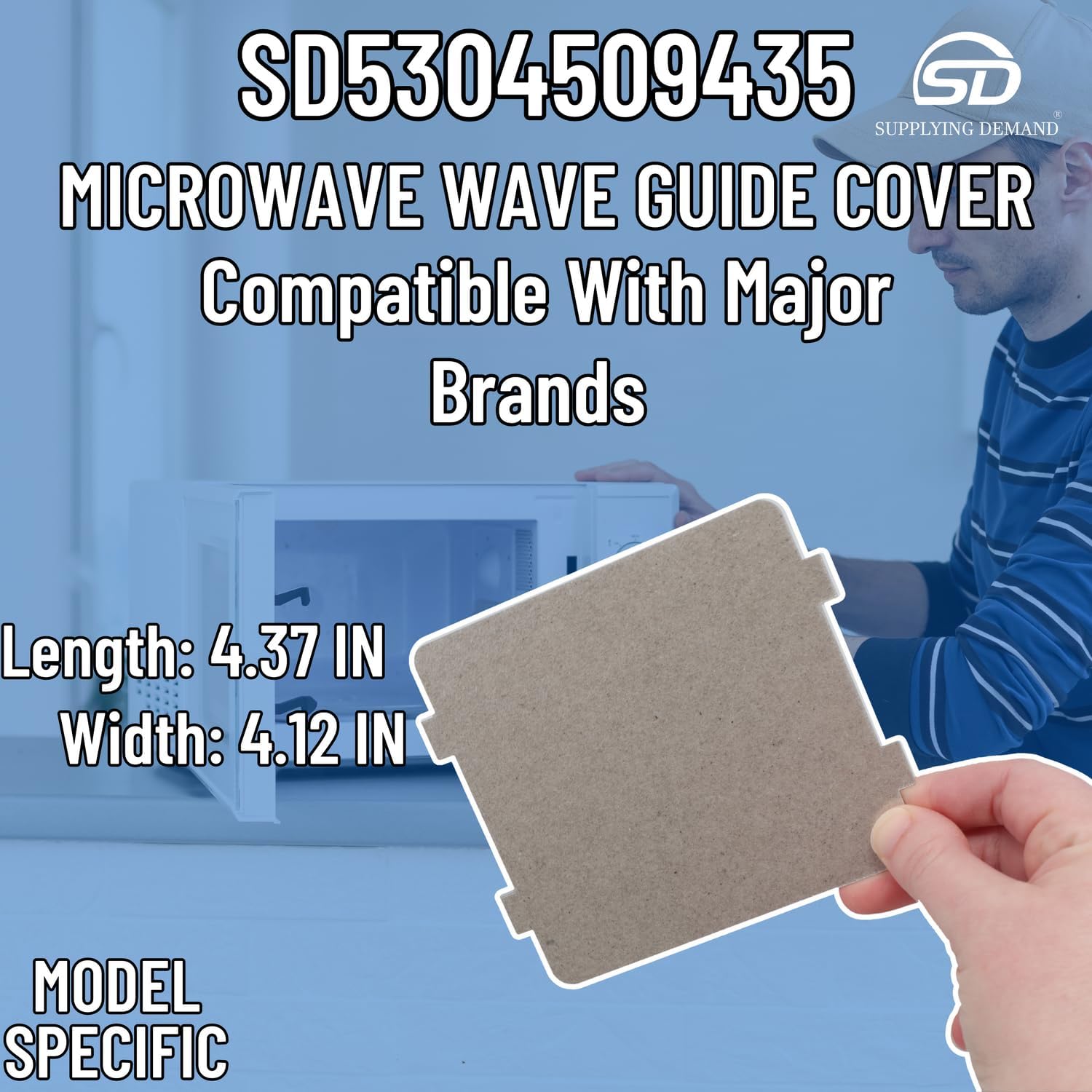 Supplying Demand 5304509435 Microwave Wave Guide Cover - Replaces 5304464061, 4546262