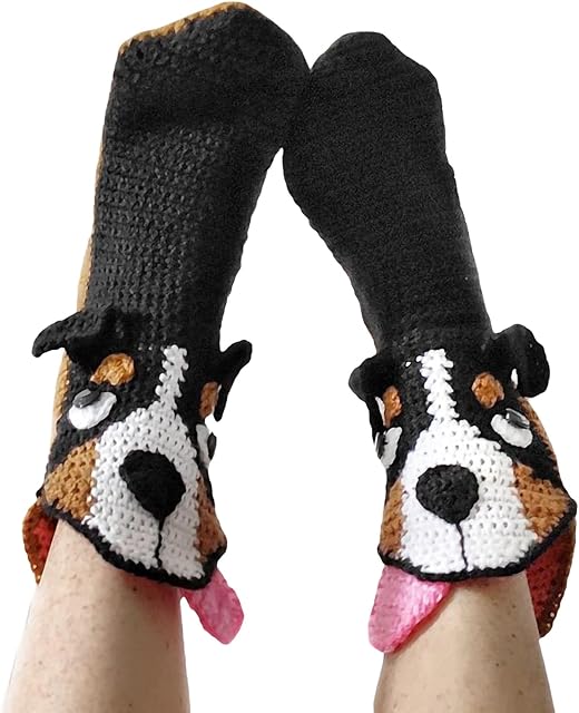 Achlibe Women Winter Autumn Casual Socks Cartoon Animal Style Patchwork Non-Slip Floor Socks