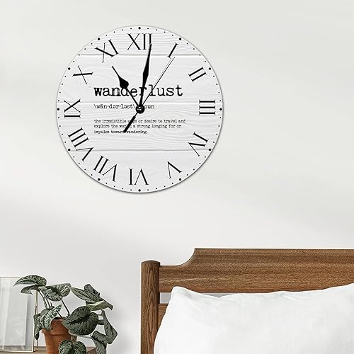 Miniatura 52 de Reloj de PVC con definición psicológica, reloj de pared grande con números romanos inspiración, refranes de inspiración de 12 pulgadas, significado