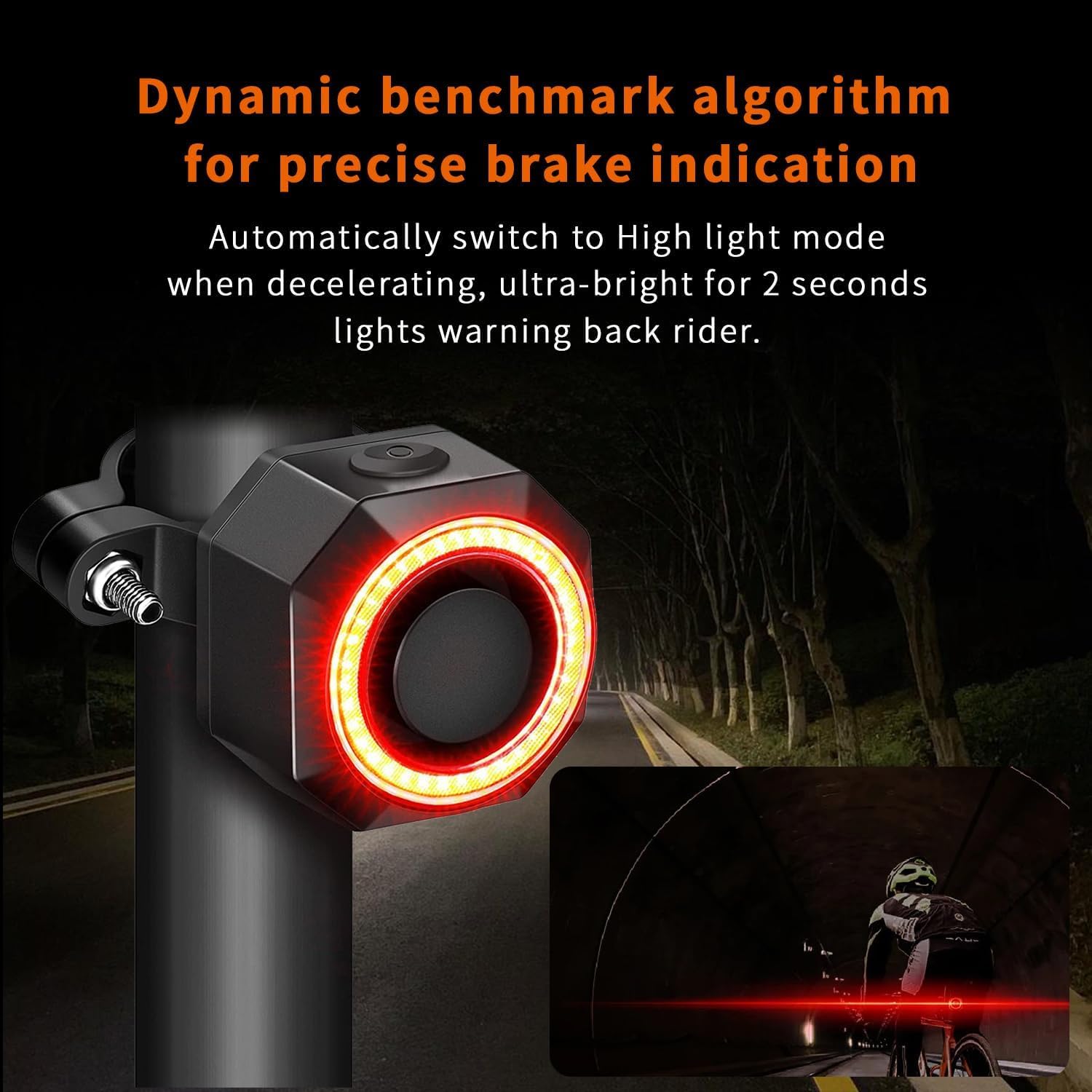 QUMOX SF33R Feu Arrière Vélo avec Alarme, Recharge USB-C, Feu Stop Intelligent, IP65 Étanche, Télécommande, Sirène Anti-Vol pour Vélo, VAE, Trottinette