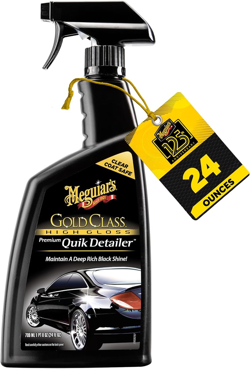 Gold Class High Gloss Premium Quik Detailer, High Lubricity Automotive Quick Detailer Spray that Preserves Wax and Leaves a Deep Dark Shine, 24 Oz Spray Bottle