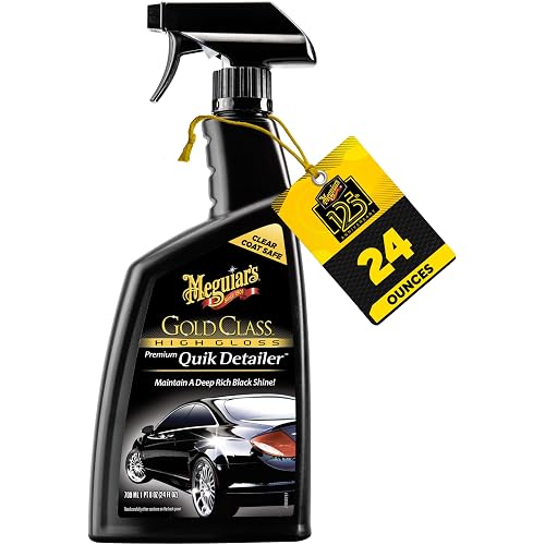 Meguiar's Gold Class High Gloss Premium Quik Detailer, High Lubricity Automotive Quick Detailer Spray that Preserves Wax and Leaves a Deep Dark Shine, 24 Oz Spray Bottle