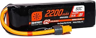 Spektrum 11.1V 2200mAh 3S 50C Smart G2 LiPo Battery: IC3, SPMX223S50