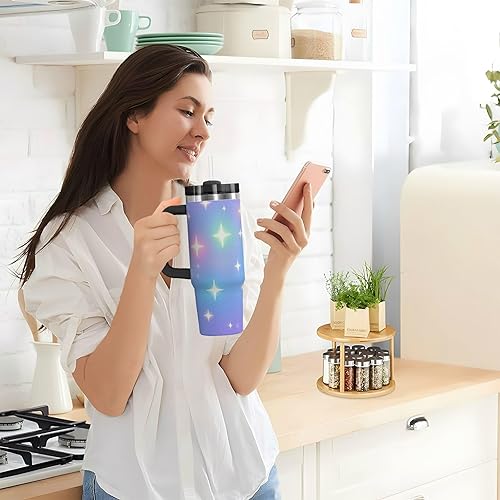 Miniatura 9 de Botella de agua infantil con diseño de estrella de neón y boca ancha, para niños, tapa a prueba de fugas y pajita, taza de café decorativa para
