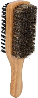 Beard Brush, Double Sided Beard Brush Imitation Bristles Beard Grooming Brush for Men with Rubber Wood Handle Mustache Comb Straightens Promotes Beard Growth