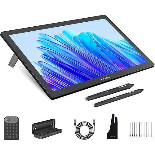 HUION KAMVAS Pro 19 4K UHD Drawing Tablet with Touch Screen, 96% Adobe RGB Drawing Monitor with 1.07 Billion Colors, PenTech 4.0 Stylus PW600, 16384 Pen Pressure, Slim Pen, Keydial Mini, 18.4inch