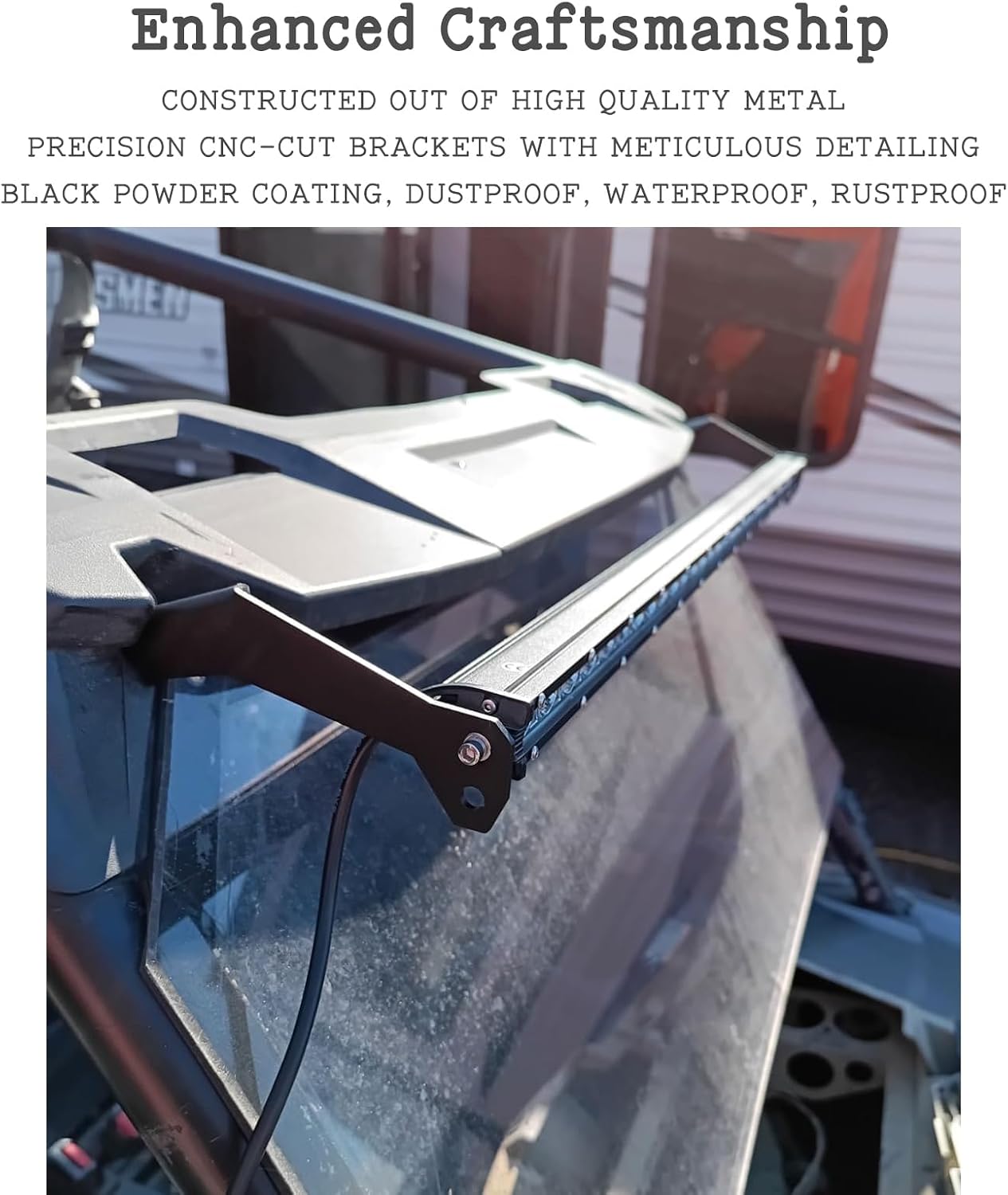 UTV Upper Windshield Mounting Brackets,Fits 32” Straight/Curved LED Light Bars,Compatible with Polaris RZR 900 1000