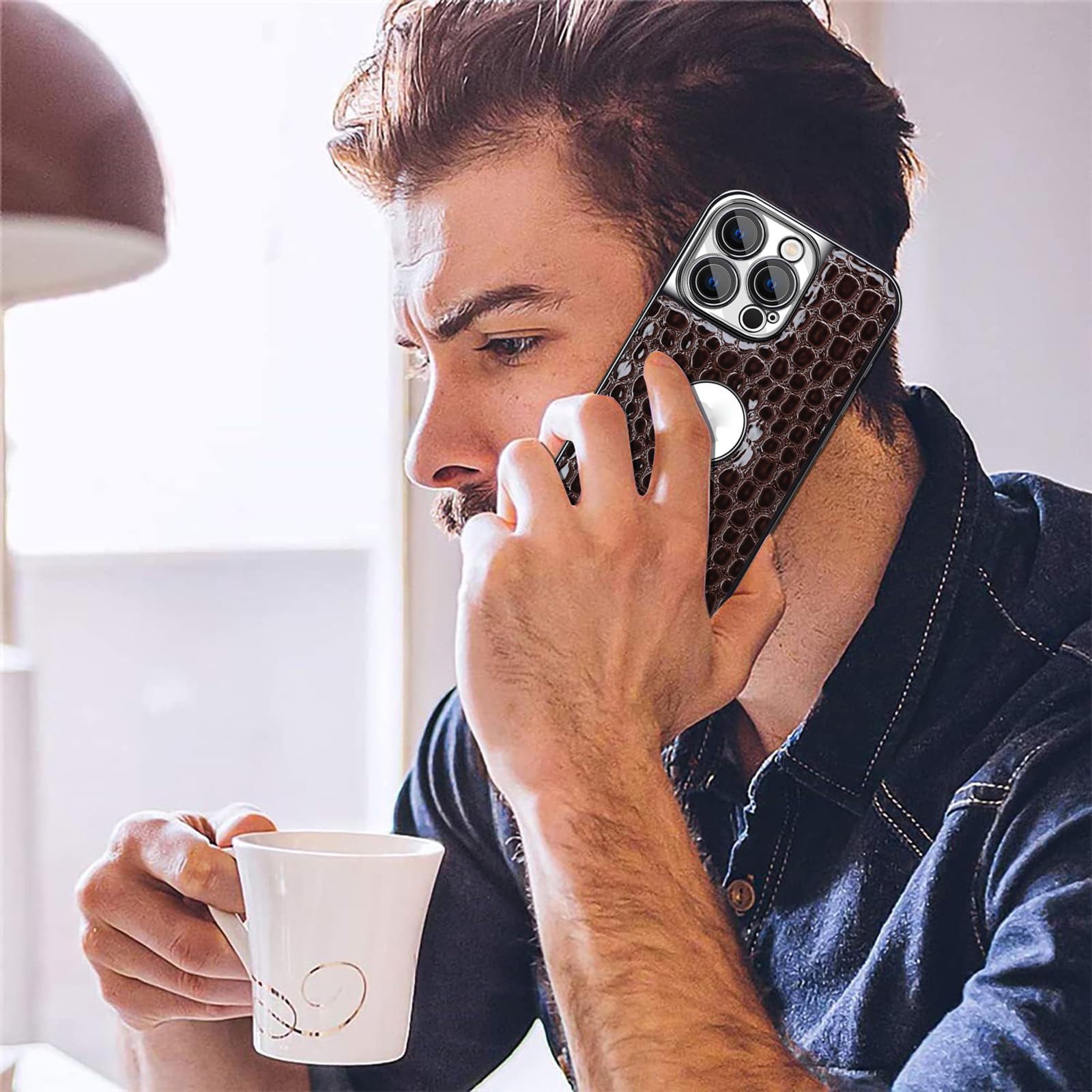 Etui na telefon komórkowy iPhone 16 Pro Max / 16 Pro / 16 Plus/16, magnetyczne etui na telefon komórkowy, galwanizowane, ultracienkie, ze wzorem krokodyla, etui ochronne z logo, czerwone, 16