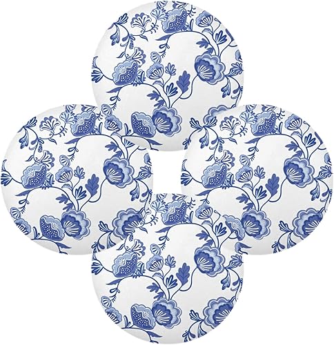 susiyo Juego de 6 manteles individuales redondos, de poliéster, de 15 pulgadas de diámetro, lavables para comedor, boda, granja, restaurante,