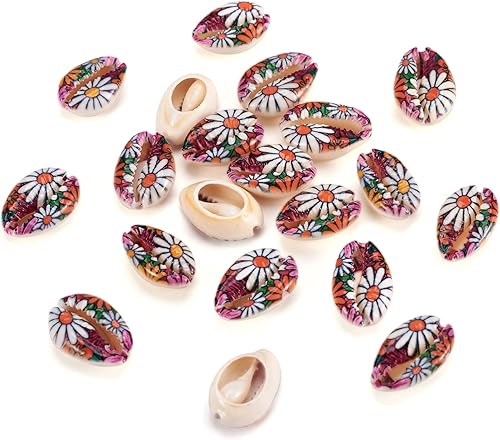 Miniatura 7 de Cheriswelry 20 cuentas de concha de cauri natural, sin agujero, espiral, concha, verano, playa, abalorios de corte liso, concha ovalada, cuentas