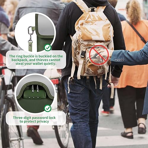 Miniatura 7 de Bolsa de dinero ignífuga de 5200F con cerradura, bolsa de documentos ignífuga con cremallera, 8 capas de aislamiento contra incendios, bolsa de