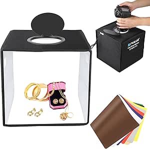 PULUZ Mini Fotostudio Lichtbak, Fotoshootingkit, Draagbare Opvouwbare Fotografie Lichtset Met Cri 95 96 Stuks Led Verlichting 6 Soorten Dubbelzijdige Kleur Achtergronden Voor Kleine Producten 786981786