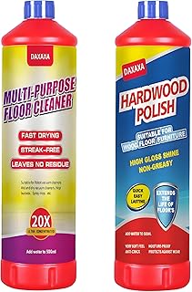 2-Pack Wood Polish&Cleaner - Deep Conditioning Formula,Scratch Hiding&Moisture Protection, Durable High-Gloss Finish for Hardwood, Laminate Floors&Furniture | Ultra concentrated-Fill with water to use