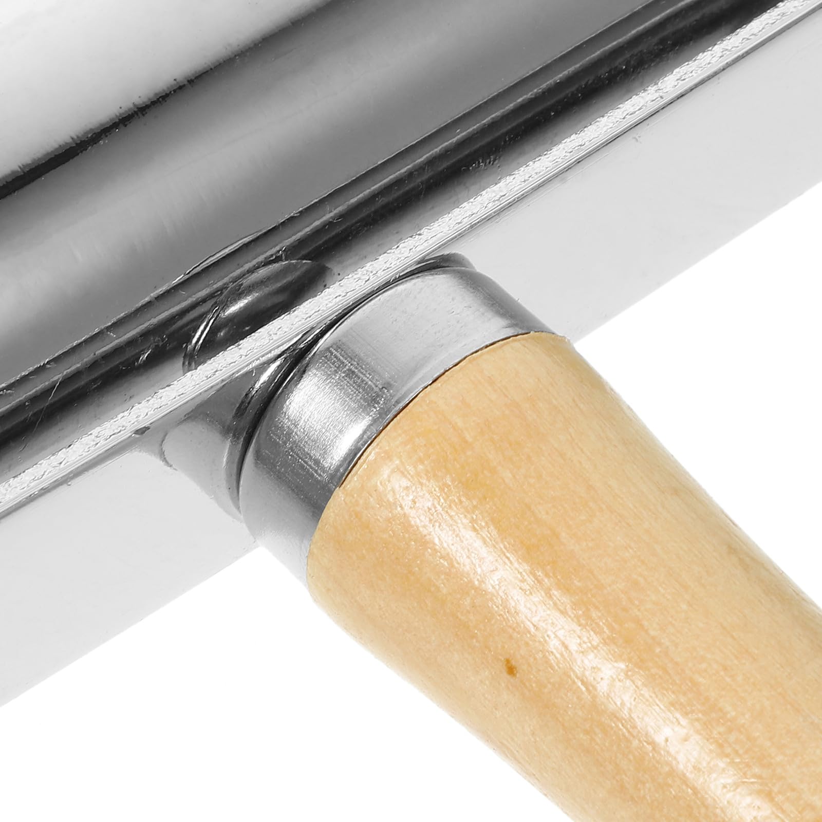 Rodillo de masa premium con mango de madera y rueda de acero inoxidable, herramienta de hornear sin esfuerzo para pizza, pastelería y cocina, bordes lisos para prensado uniforme de la masa