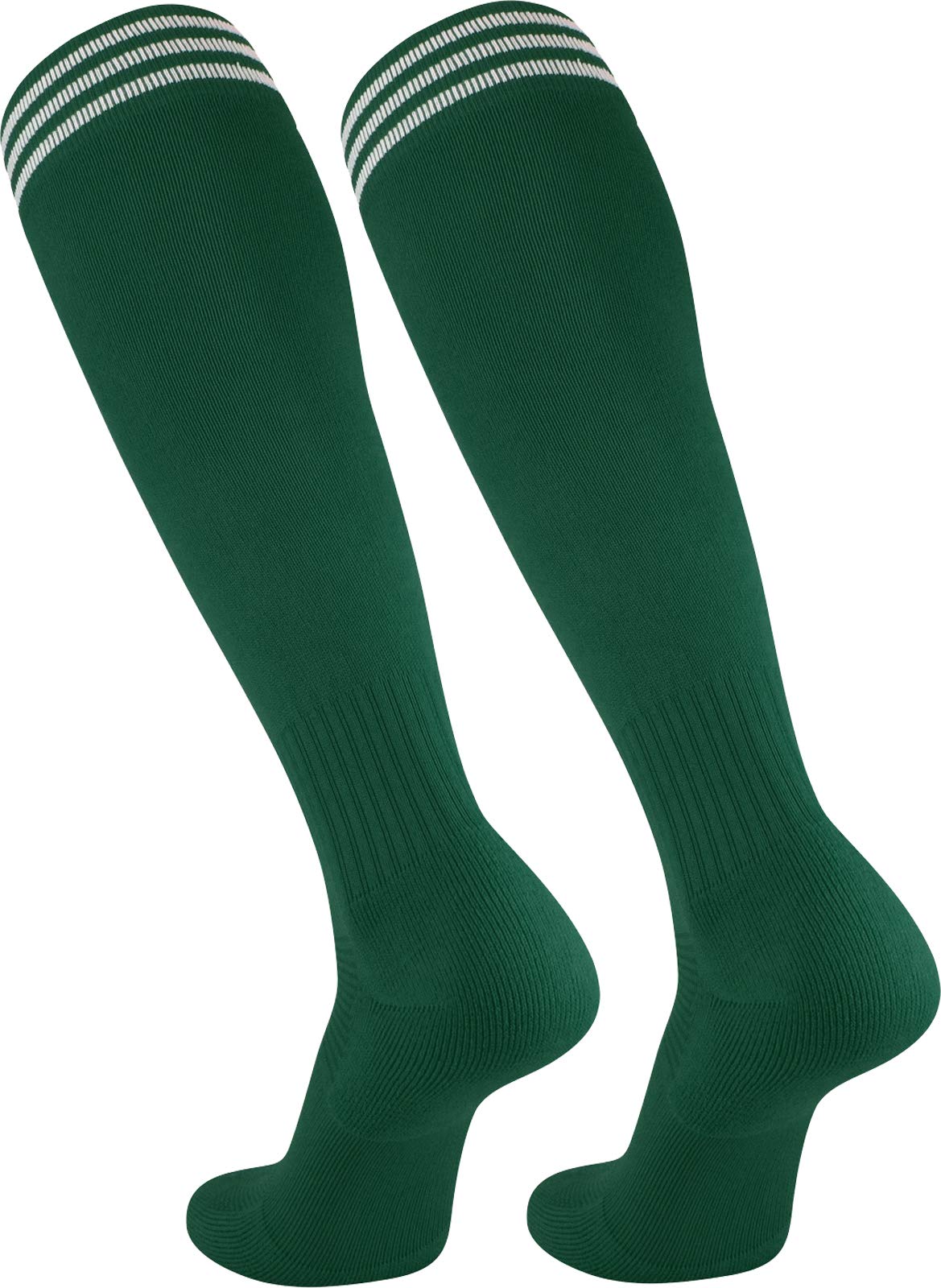 TCKSoccer Socks With Stripes- For Boys or Girls- Men or Women - Extra Cross-Stretch For Shin Guards